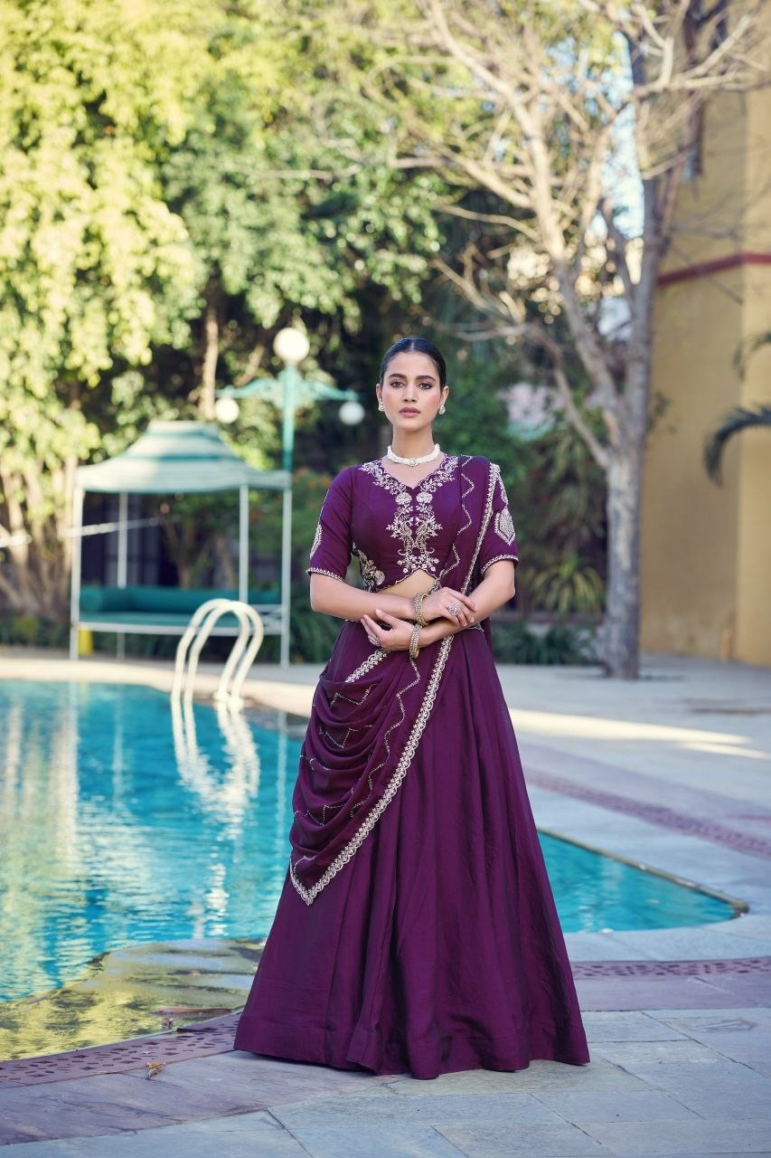 Rangoli Crush lehenga Choli Set - Purple - view 1