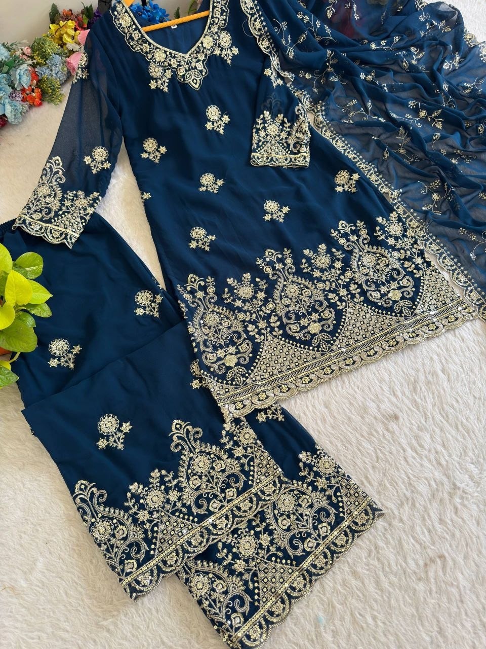 Soft Fox Georgette Salwar Suit Set - Rama - view 2