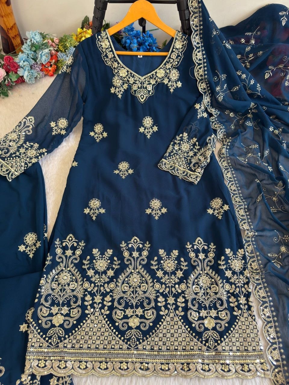 Soft Fox Georgette Salwar Suit Set - Rama - view 1