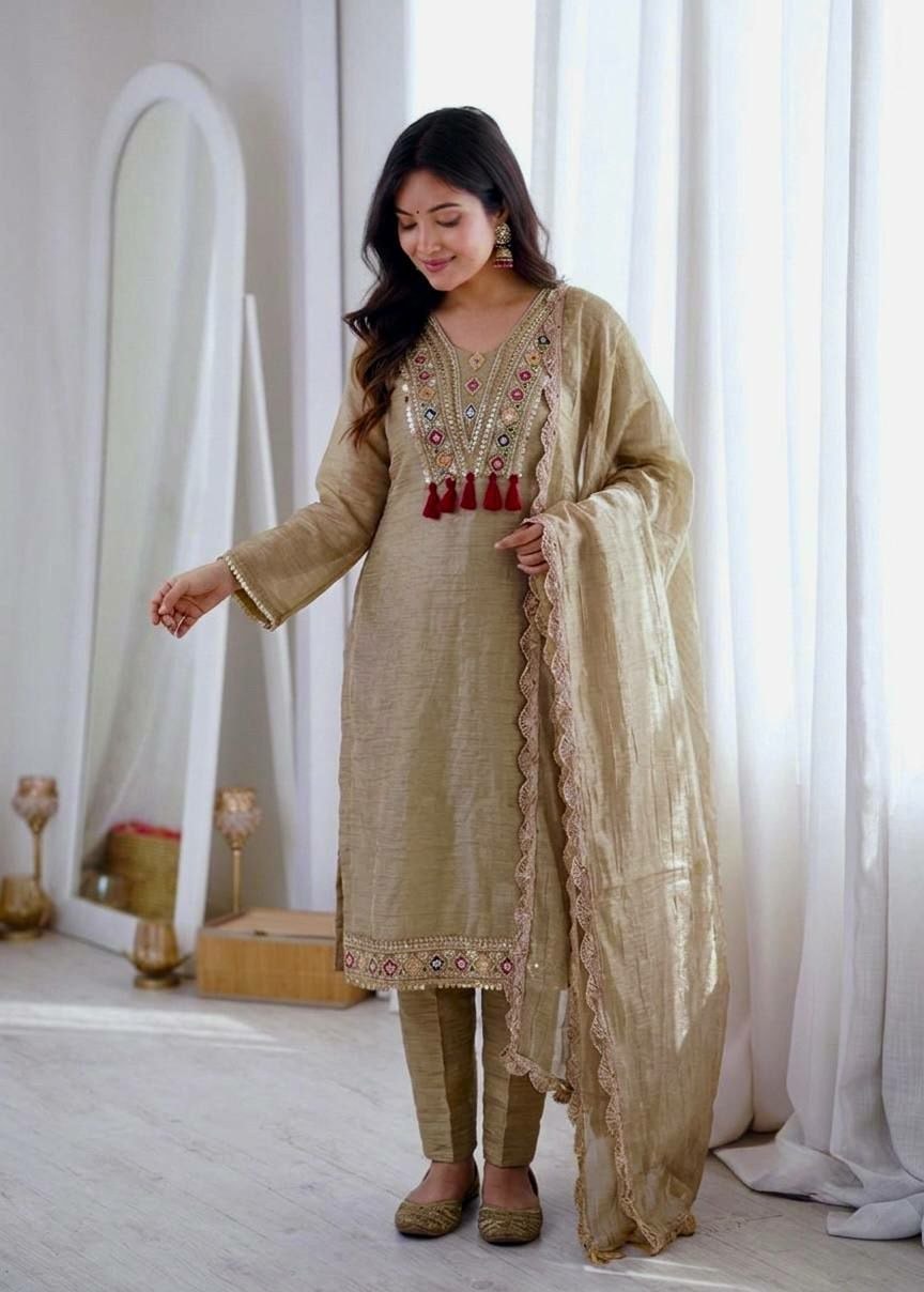 Salsa Silk Salwar Suit Set - view 4
