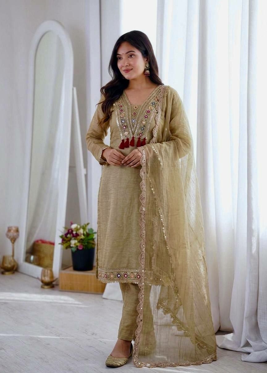 Salsa Silk Salwar Suit Set - view 3
