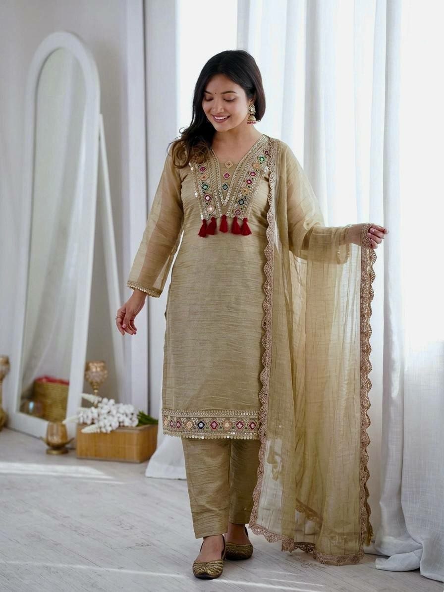 Salsa Silk Salwar Suit Set - view 1