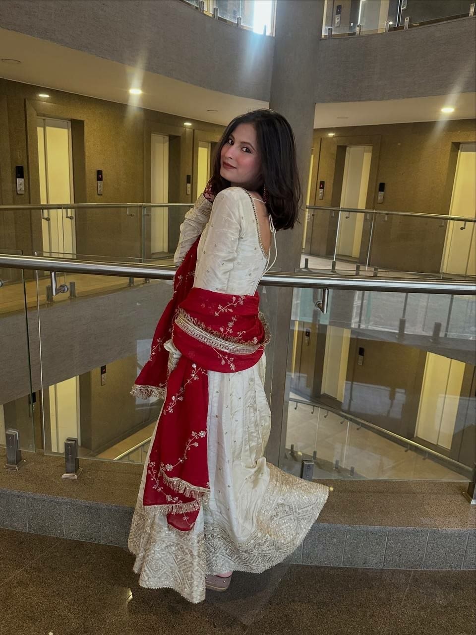Heavy Chinon Silk Anarkali Gown Set - view 2