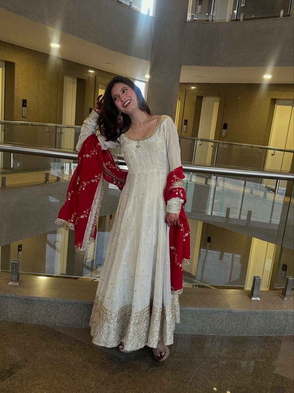 Heavy Chinon Silk Anarkali Gown Set - view 1