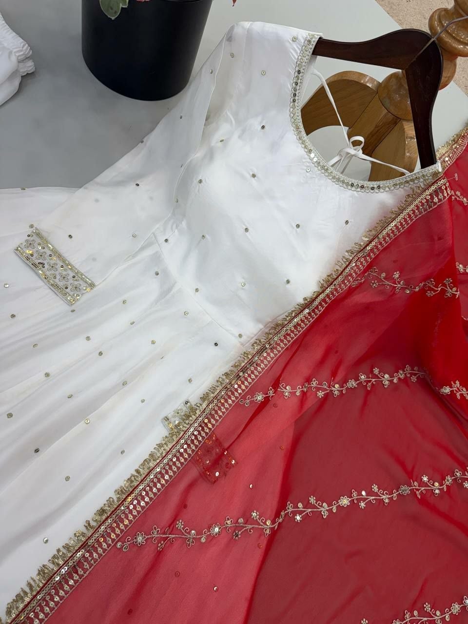 Heavy Chinon Silk Anarkali Gown Set