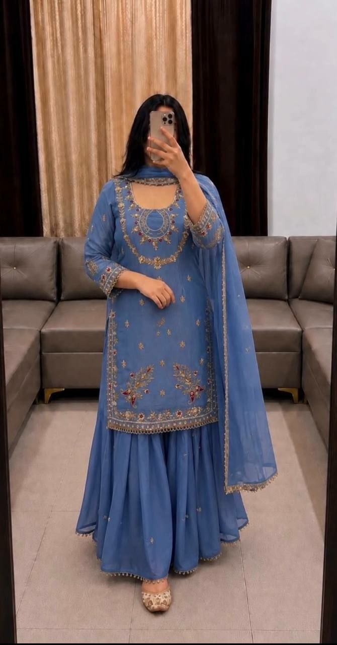 Heavy Faux Georgette Salwar Suit Set (SIDV2237) - view 2