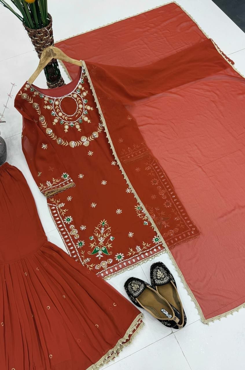 Heavy Faux Georgette Salwar Suit Set (SIDV2238) - view 1