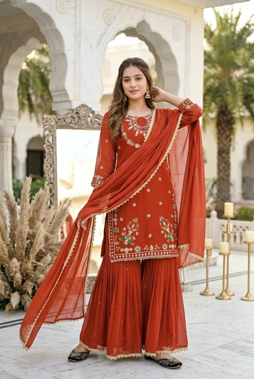 Heavy Faux Georgette Salwar Suit Set (SIDV2238)