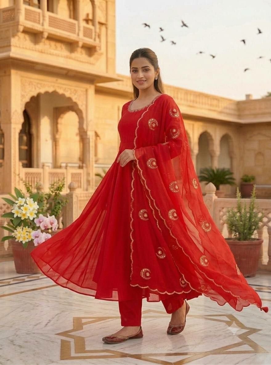 Heavy Fox Georgette Anarkali Gown Set