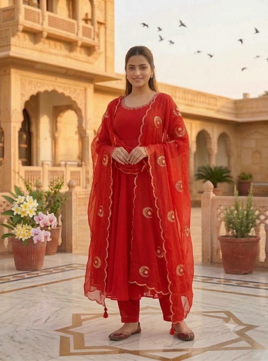 Heavy Fox Georgette Anarkali Gown Set