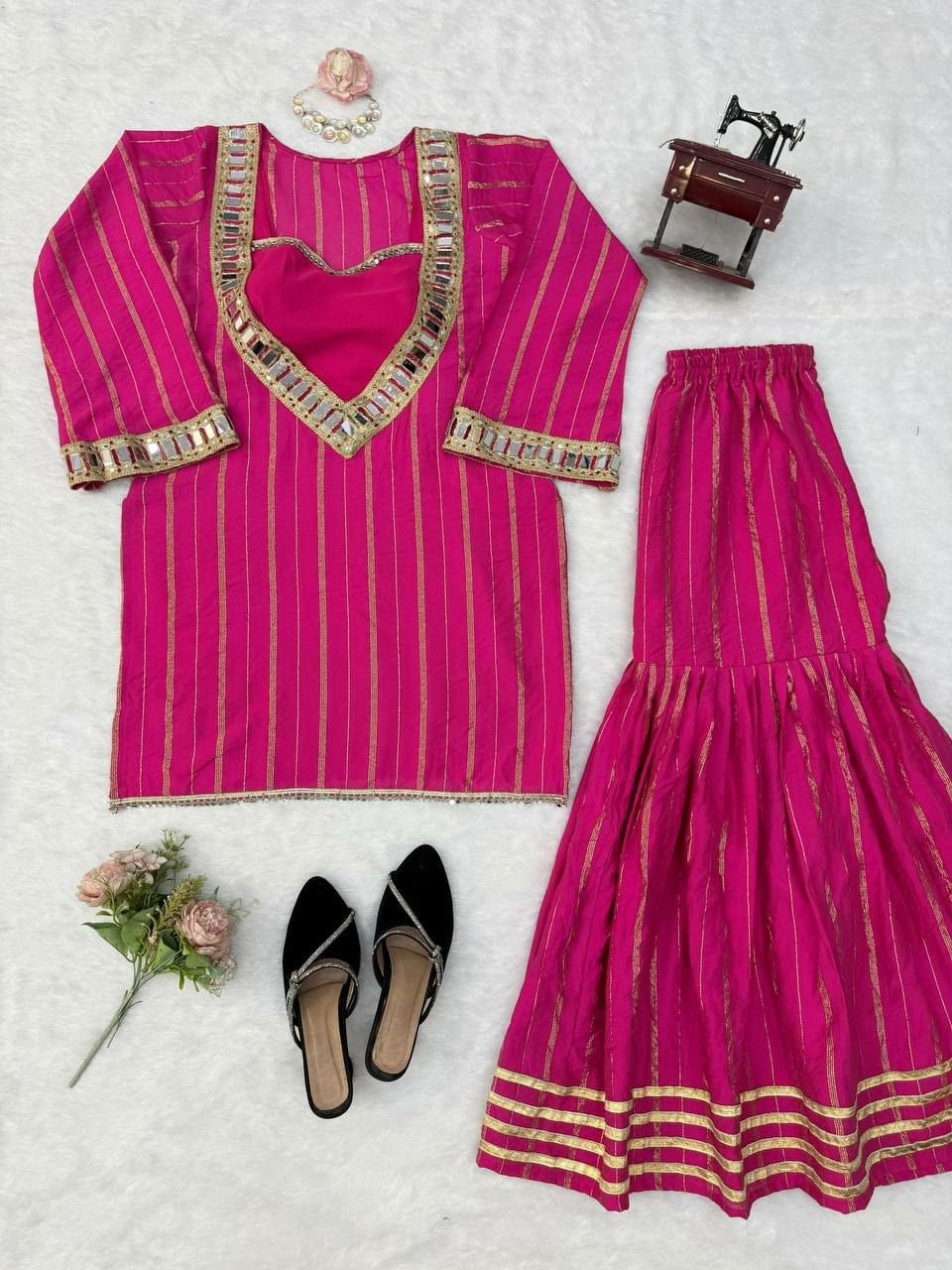 Premium Gold Zari Salwar suit Set