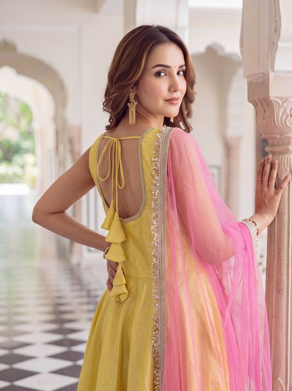Glass Roman Anarkali Gown Set - view 3