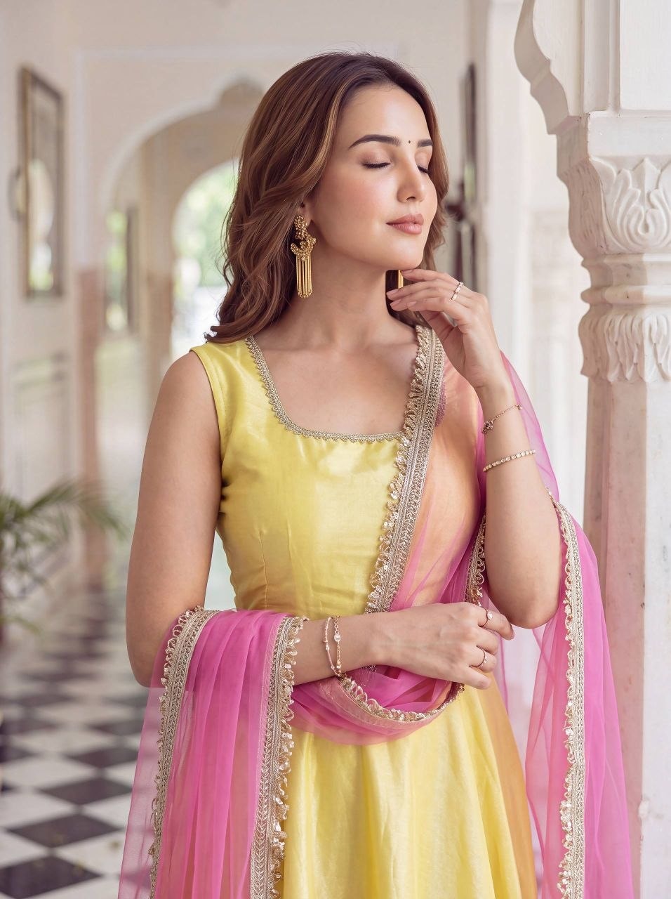 Glass Roman Anarkali Gown Set - view 2
