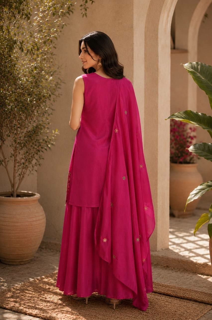Premium Chinon Salwar suit Set - Pink - view 1