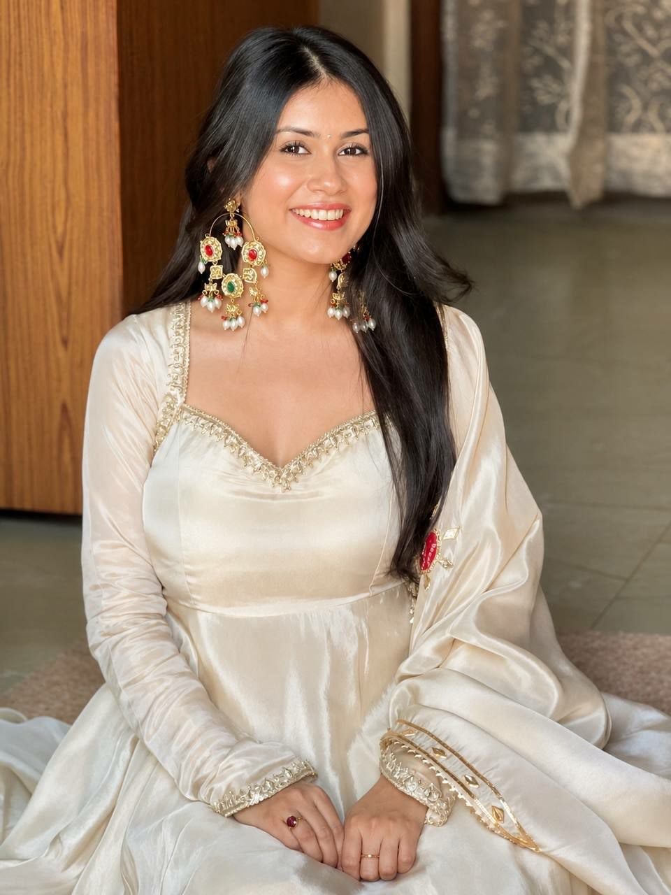Heavy Upada Silk Anarkali Gown Set