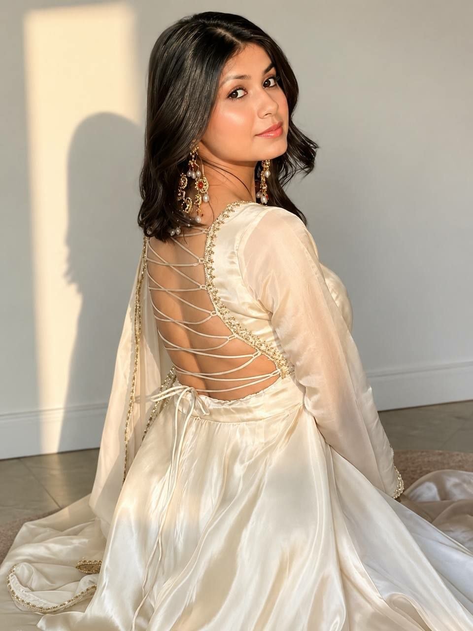 Heavy Upada Silk Anarkali Gown Set