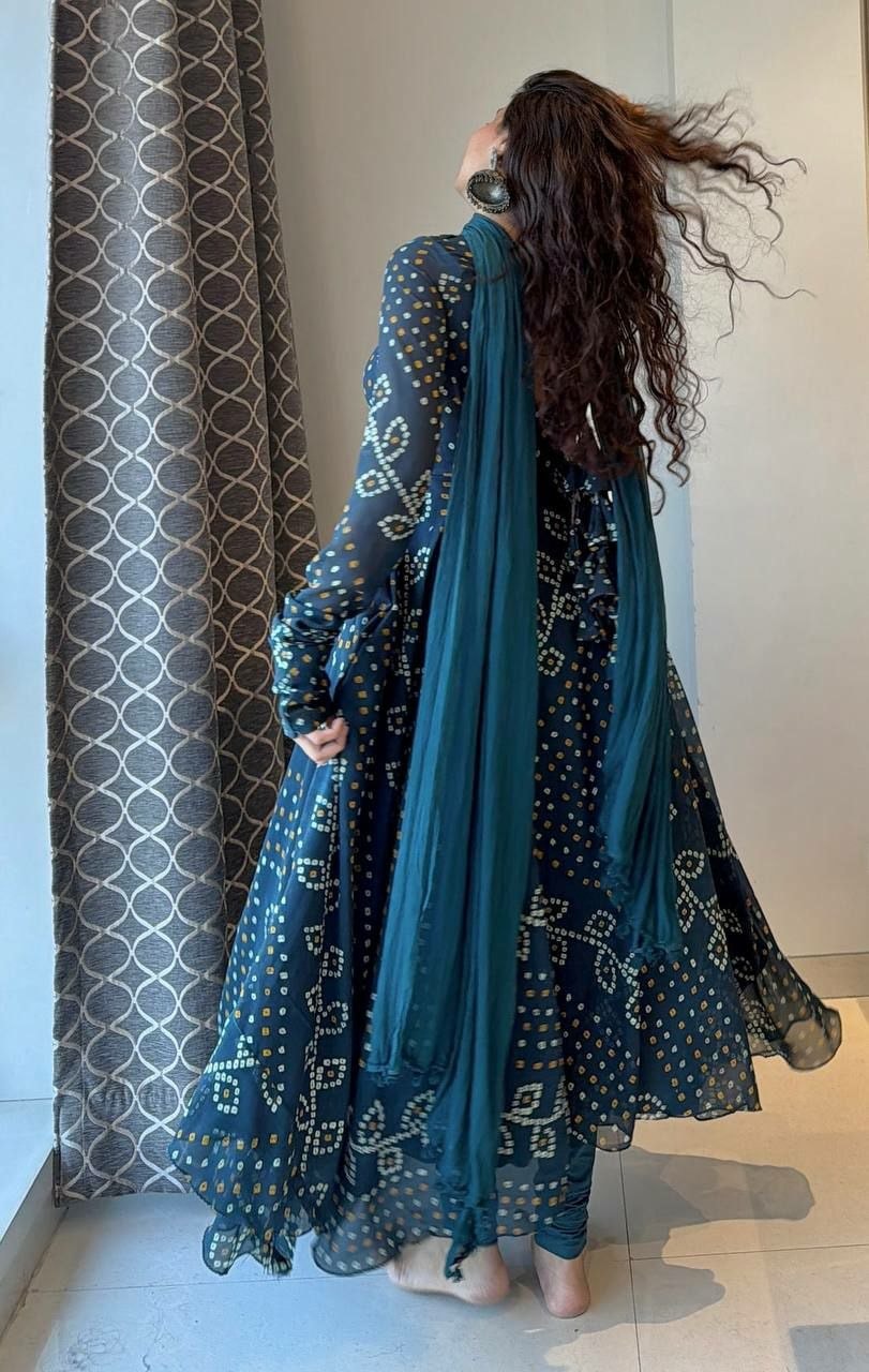 Premium Faux Georgette Anarkali Suit Set - view 2