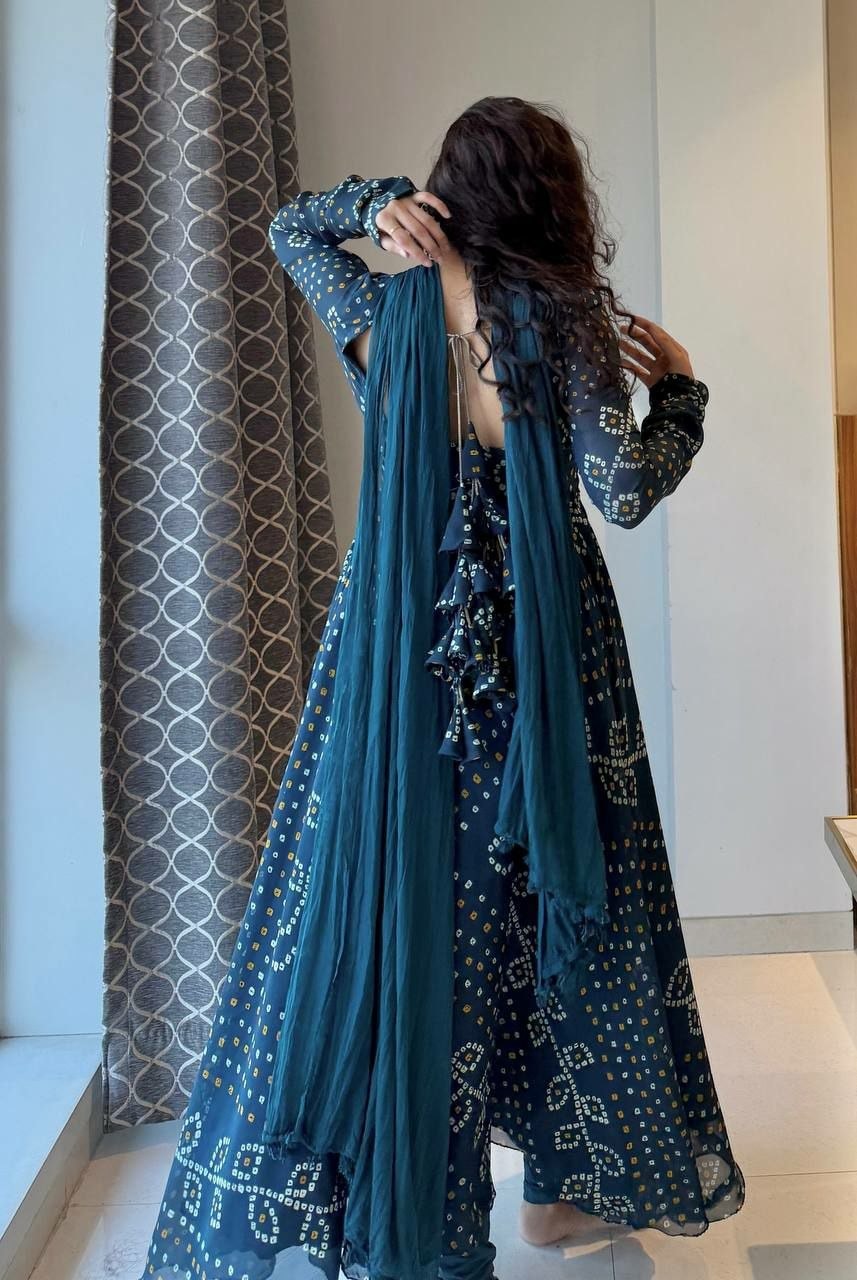 Premium Faux Georgette Anarkali Suit Set - view 3