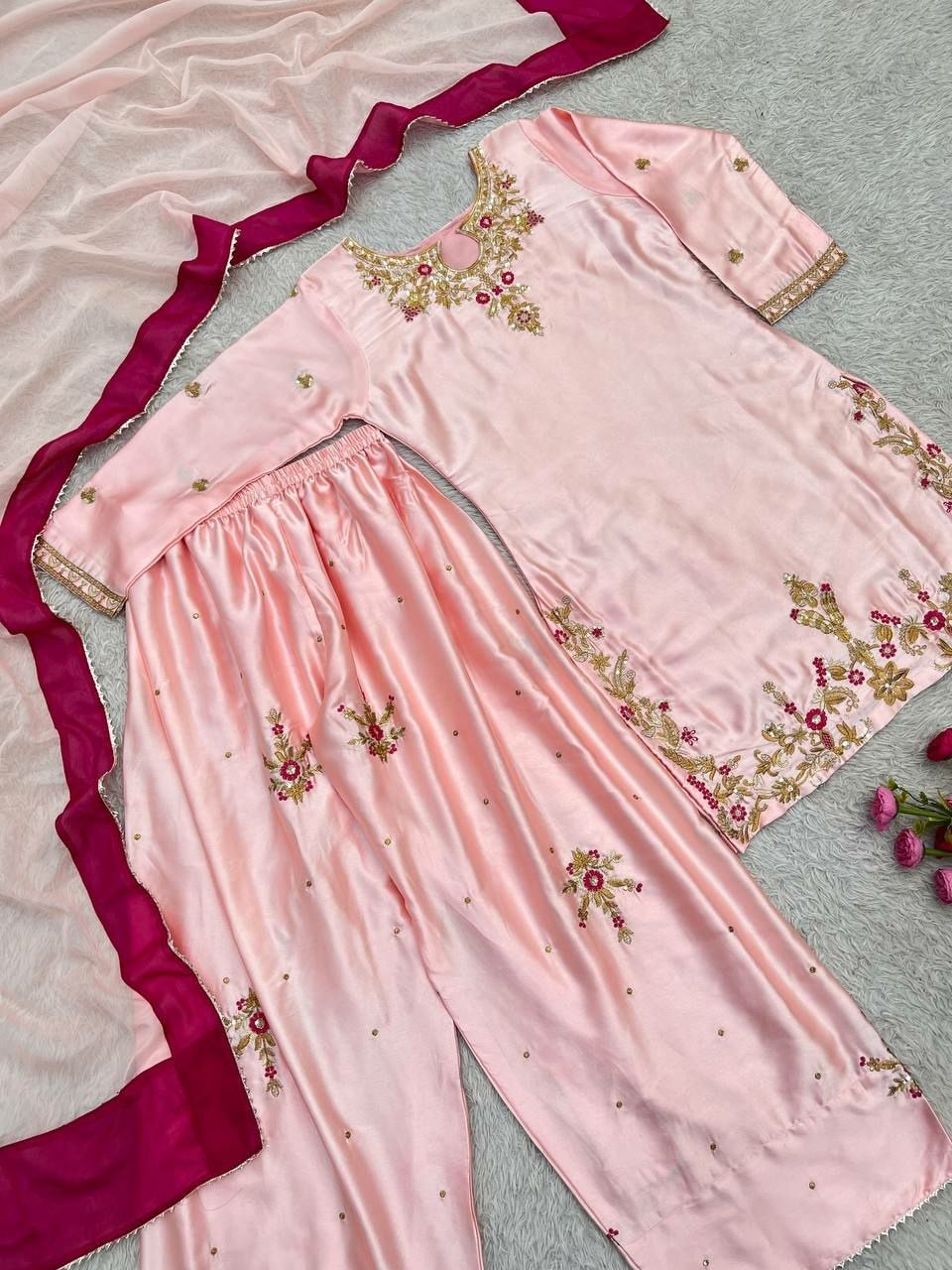 Pure Devsena Silk Salwar suit Set - view 5