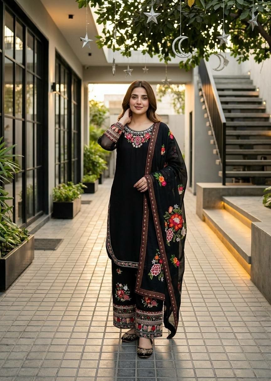 Heavy Faux Georgette SALWAR Suit Set (SIDV2303) - view 1
