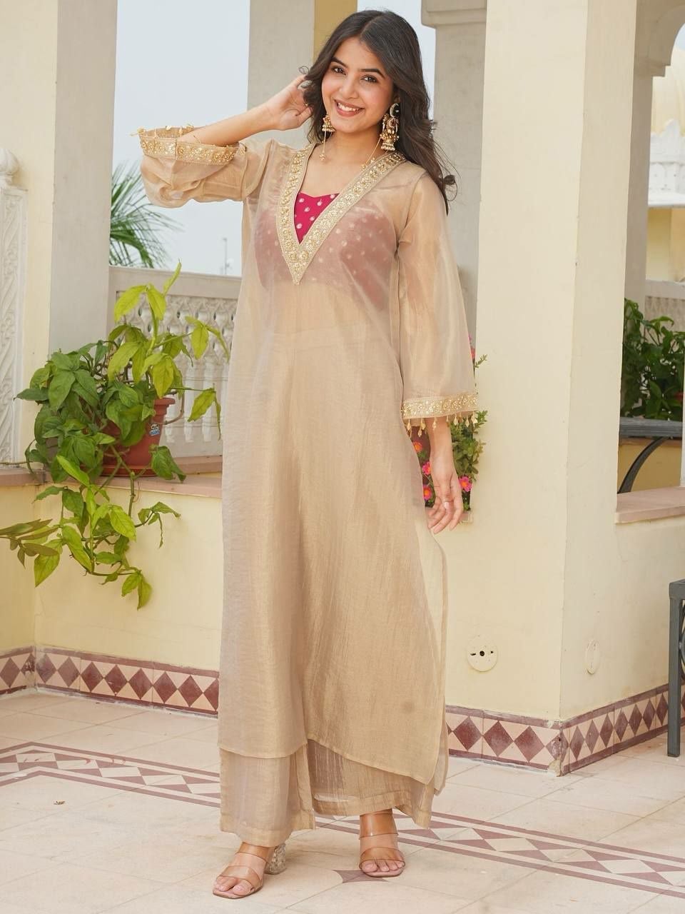 Pur Golden Tissue Salsa Suit Set