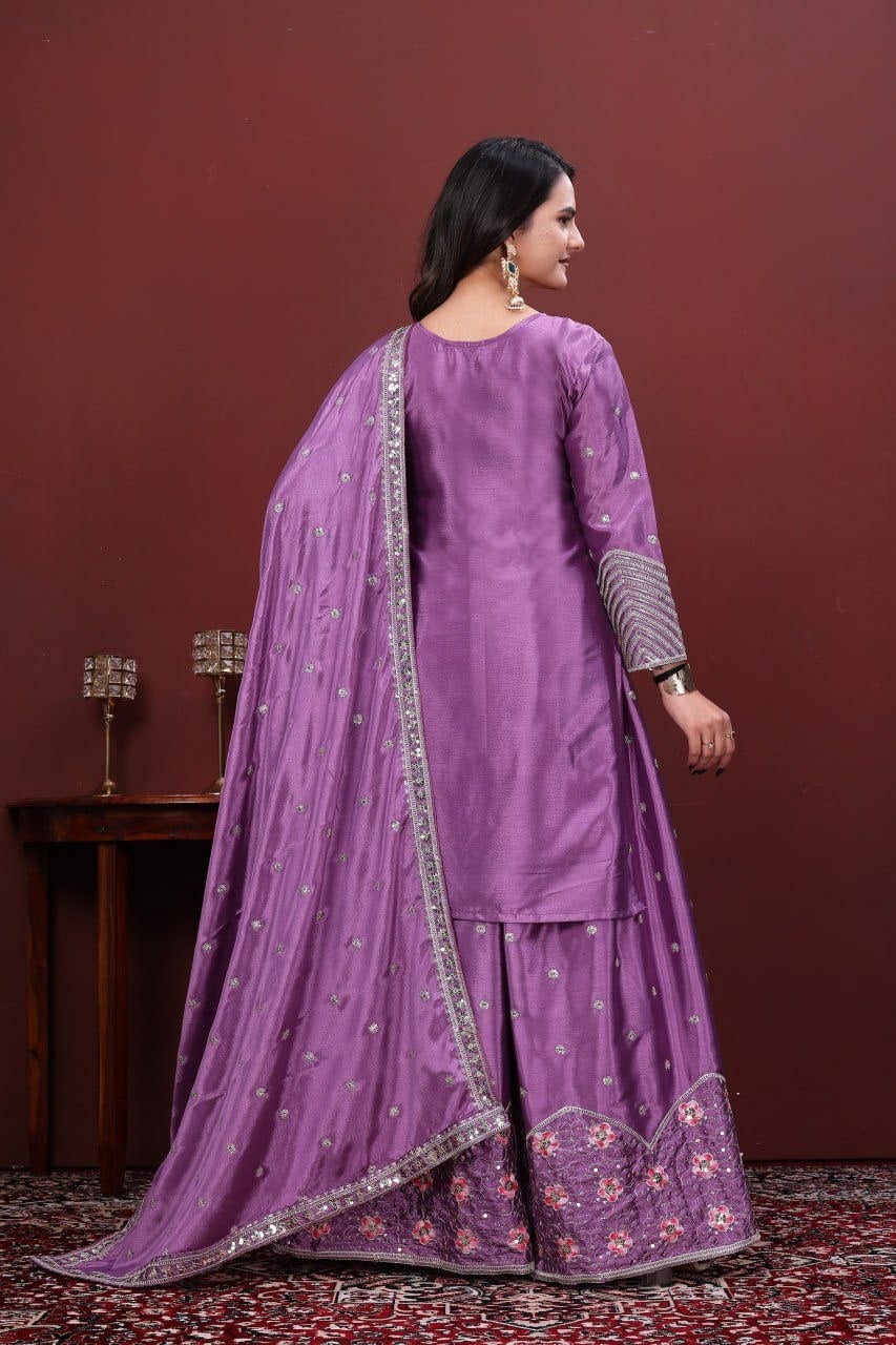 Heavy Chinon Silk Suit Set