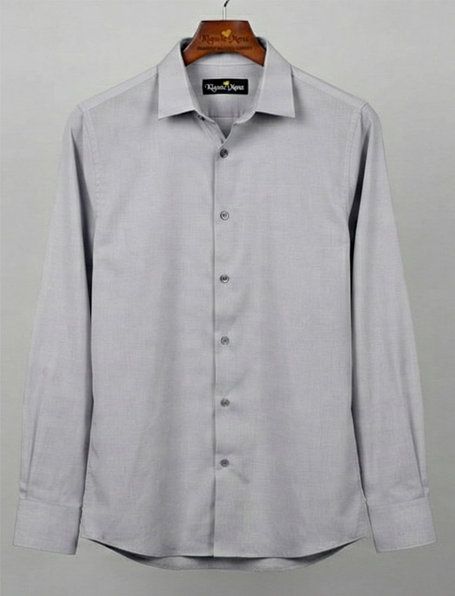 Men's Giza Cotton Ash Grey Green Shirt