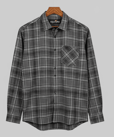 Men's Cotton Green Checks Shirt