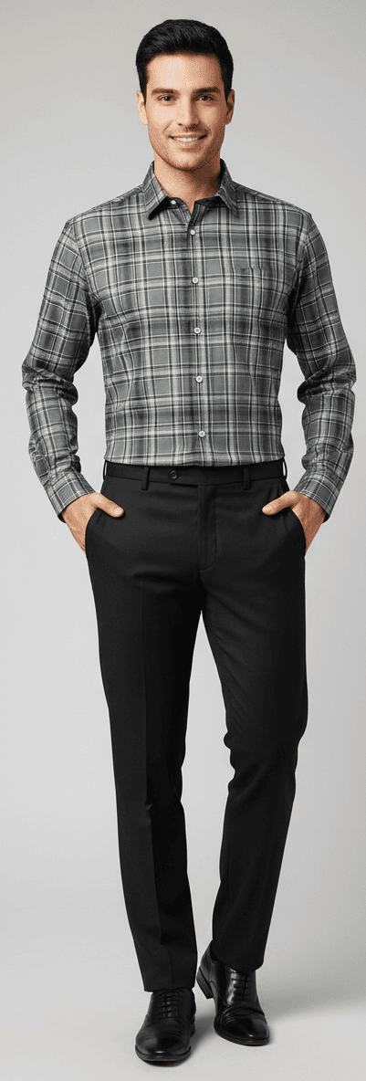 Men's Cotton Green Checks Shirt