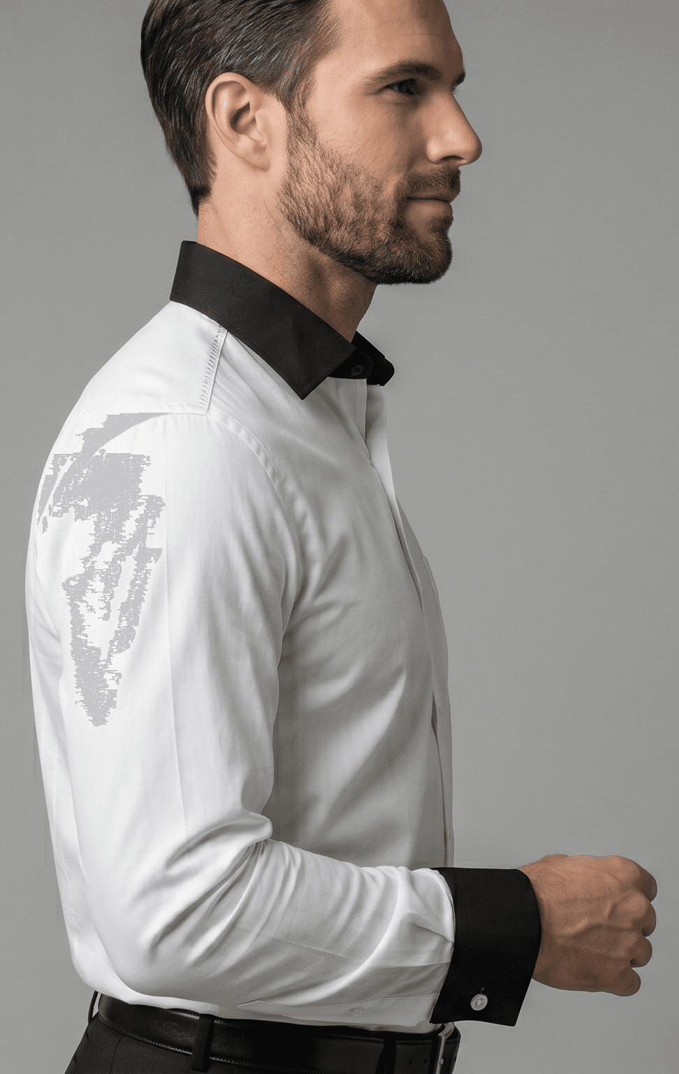 Giza Cotton Casual Men's Shirt With Black color & Cuff