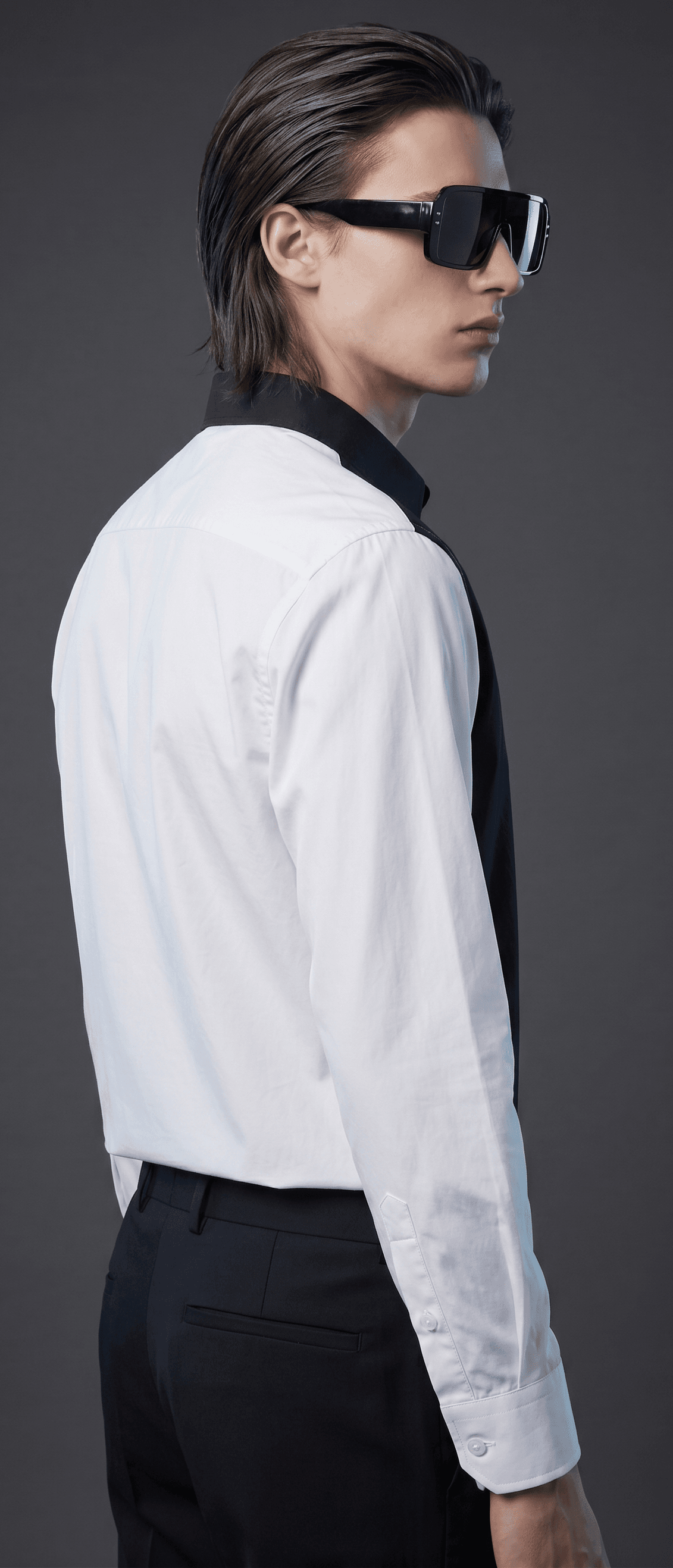 Designer Men's Black & White Shirt