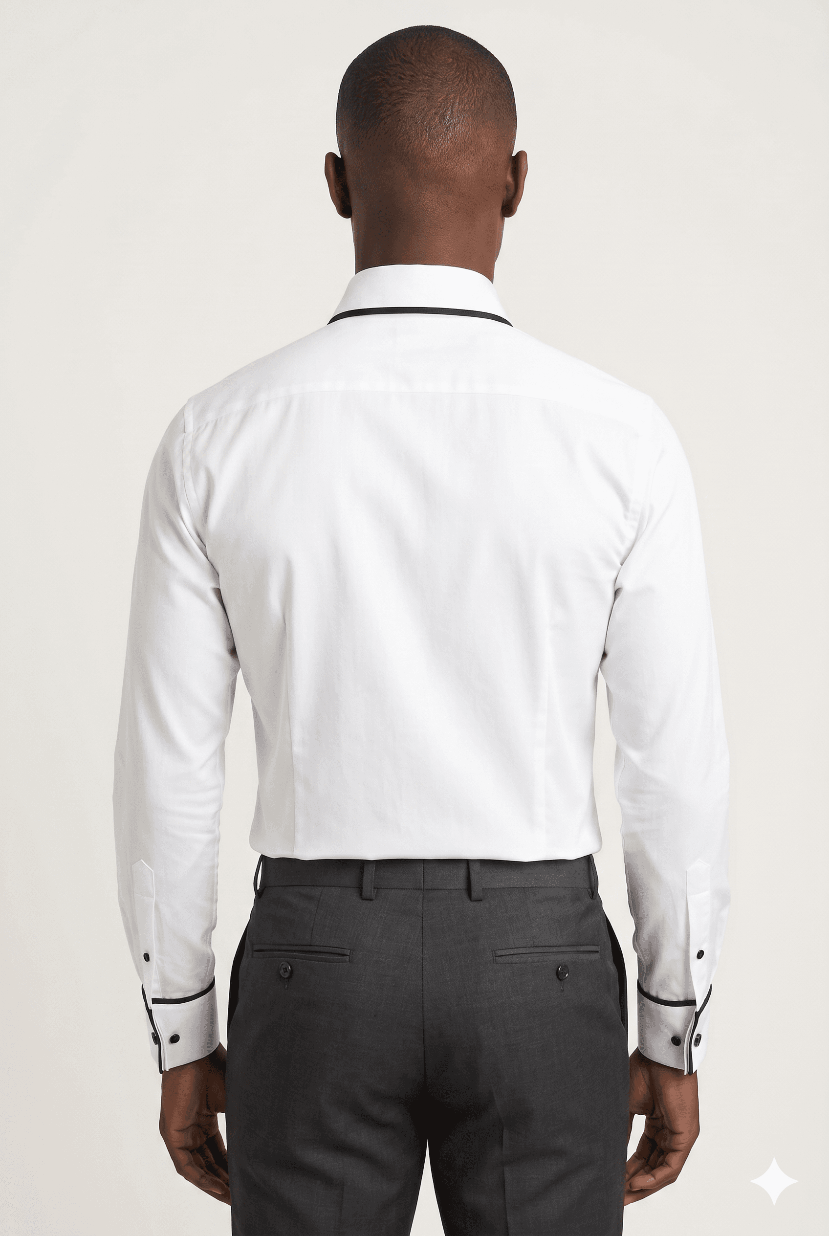 Premium Giza Cotton Shirt with Black Piping & French Cuff