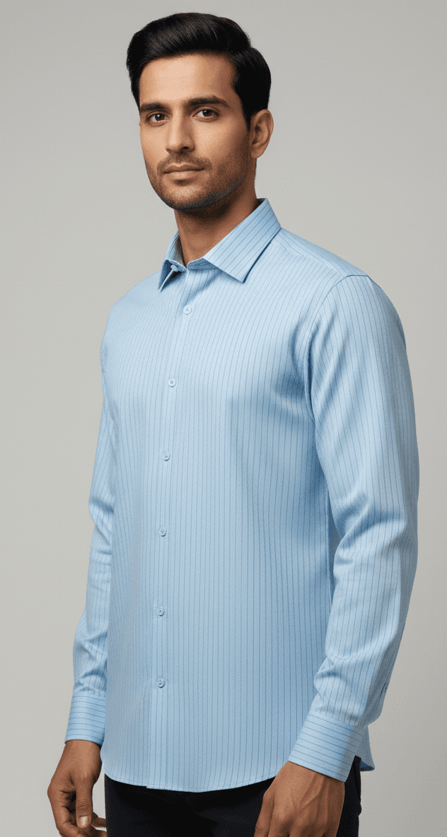Premium Giza Cotton Blue stripes Shirt