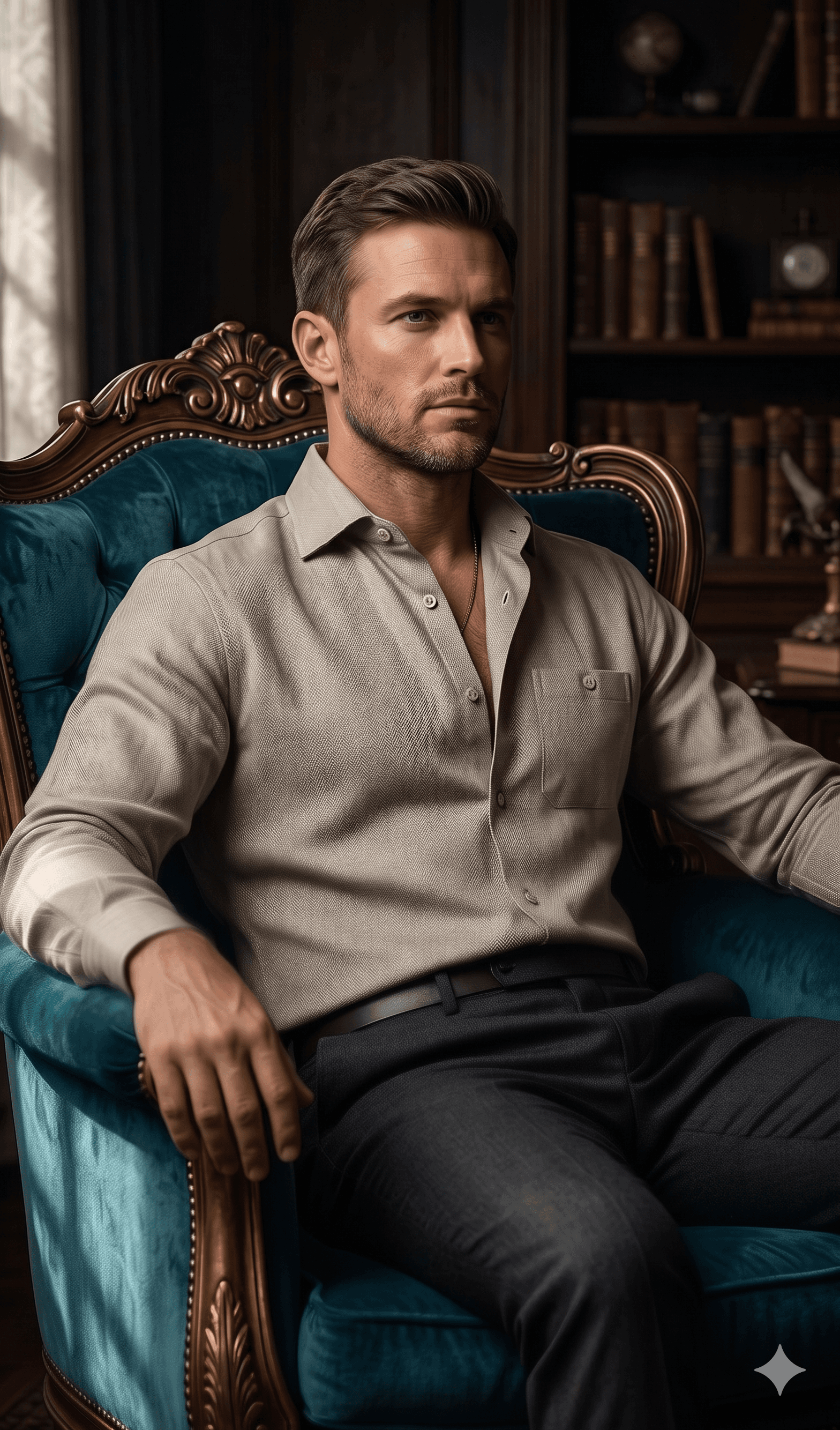 Self Stripe Premium Light Brown Shirt