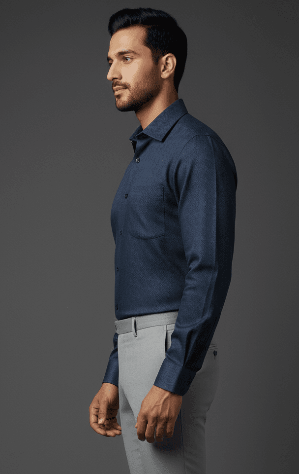 Cotton Blue Digital Printed Shirt
