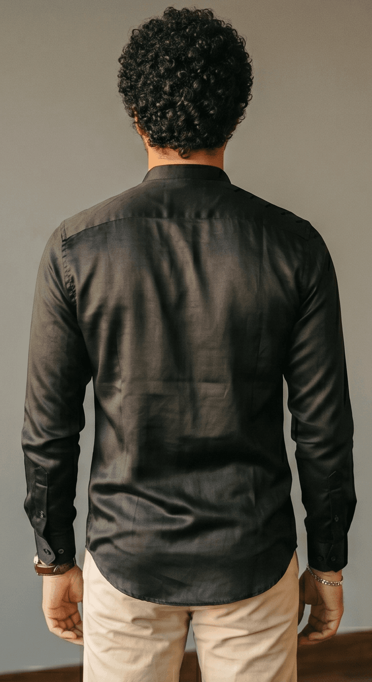 Giza Cotton Mandarin Collar Shirt