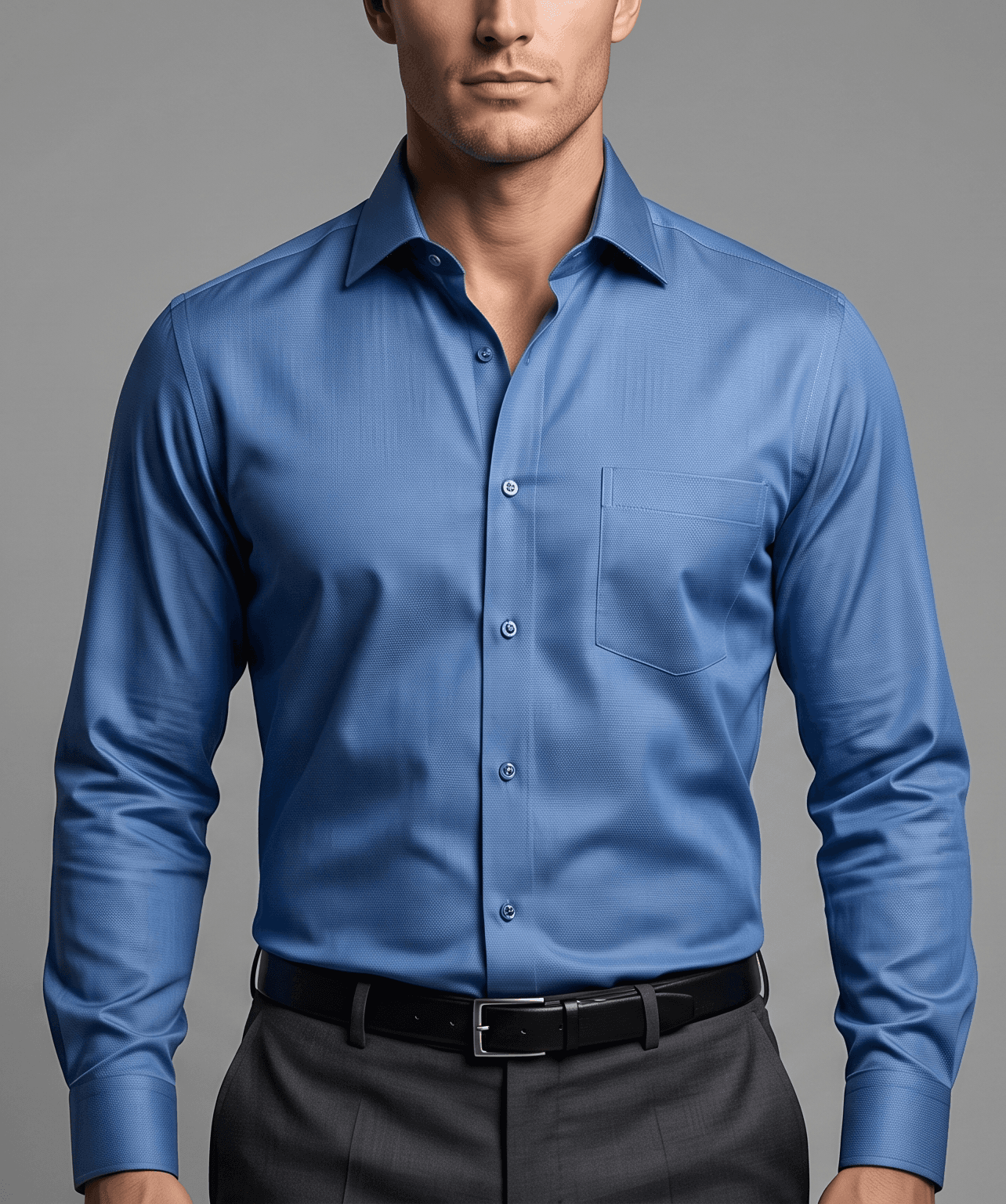 Premium Giza Cotton Solid Sky Blue Shier